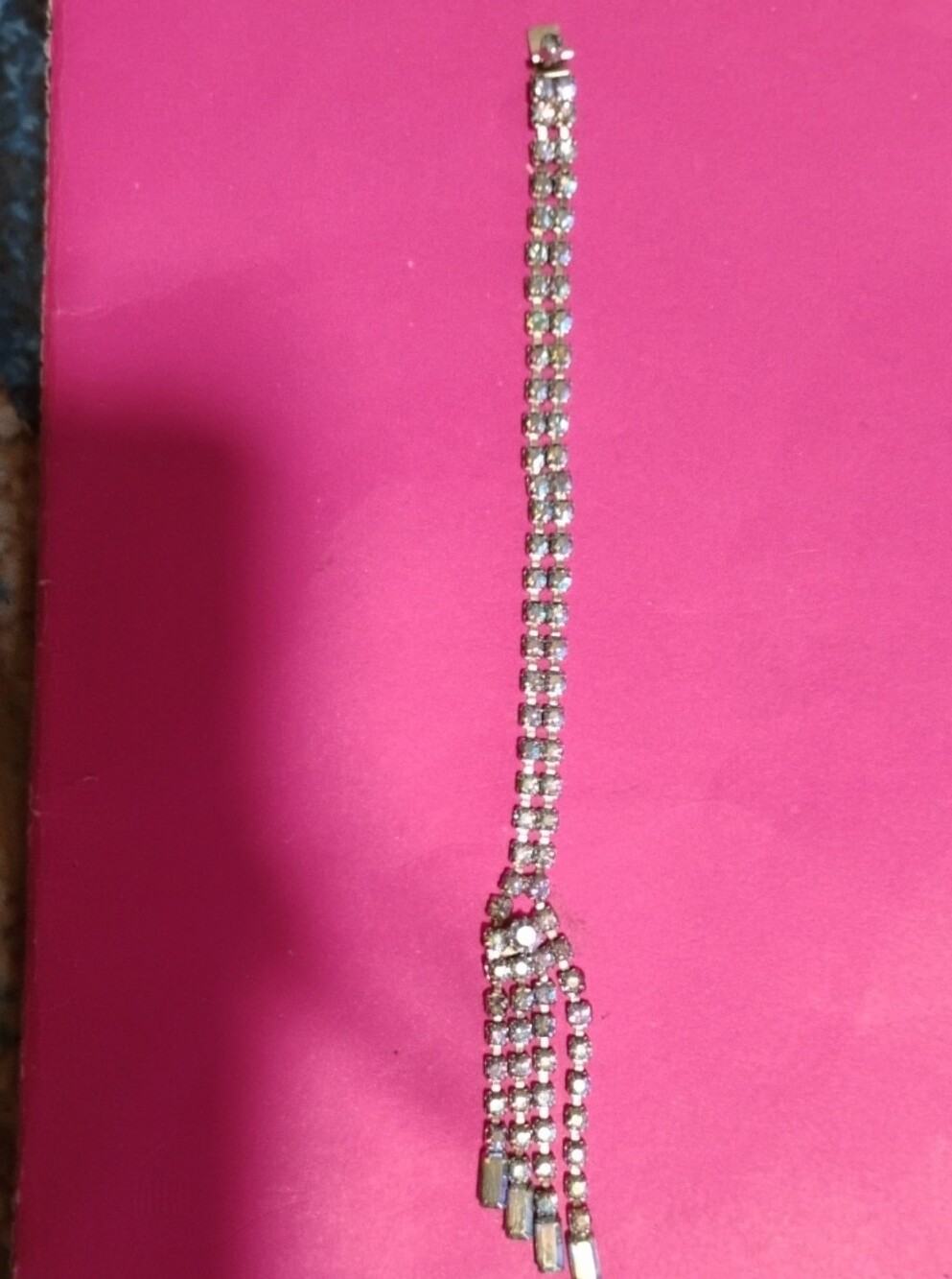Crystal Fringe Tennis Bracelet - Silver Tone